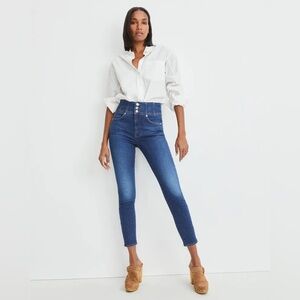 Veronica Beard Katherine Corset Skinny Jeans Bright Blue 31
